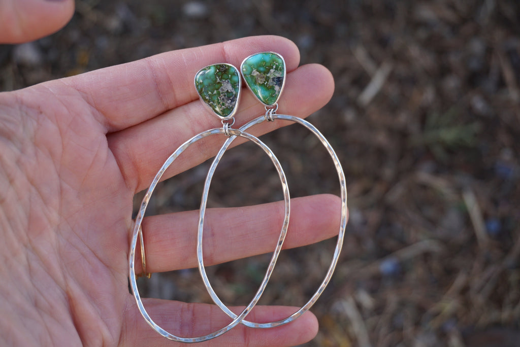 Hammered Organic Hoops (Sonoran Gold)