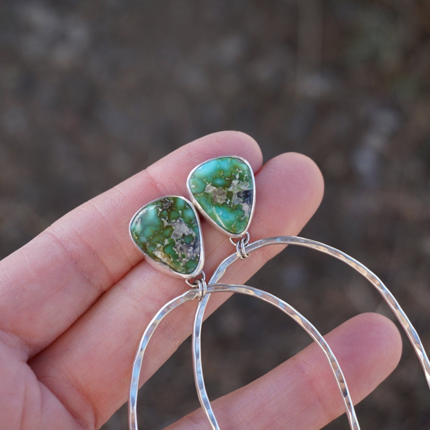 Hammered Organic Hoops (Sonoran Gold)
