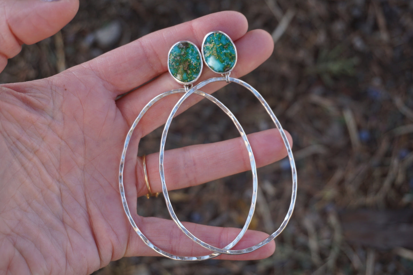Hammered Organic Hoops (Sonoran Gold)