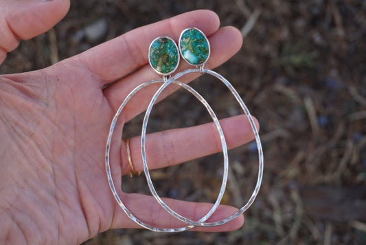 Hammered Organic Hoops (Sonoran Gold)