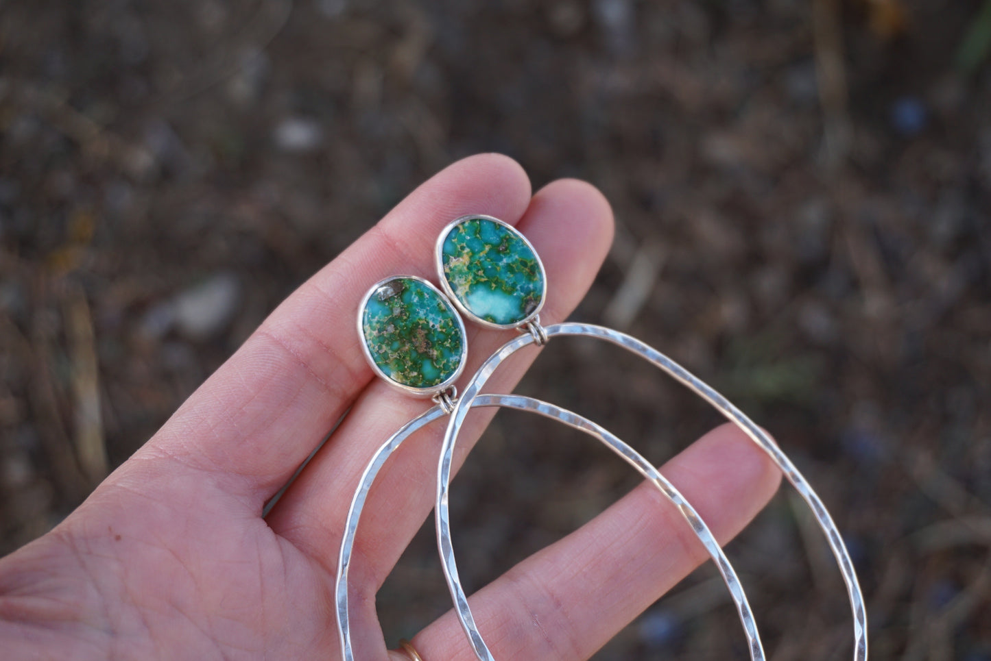 Hammered Organic Hoops (Sonoran Gold)