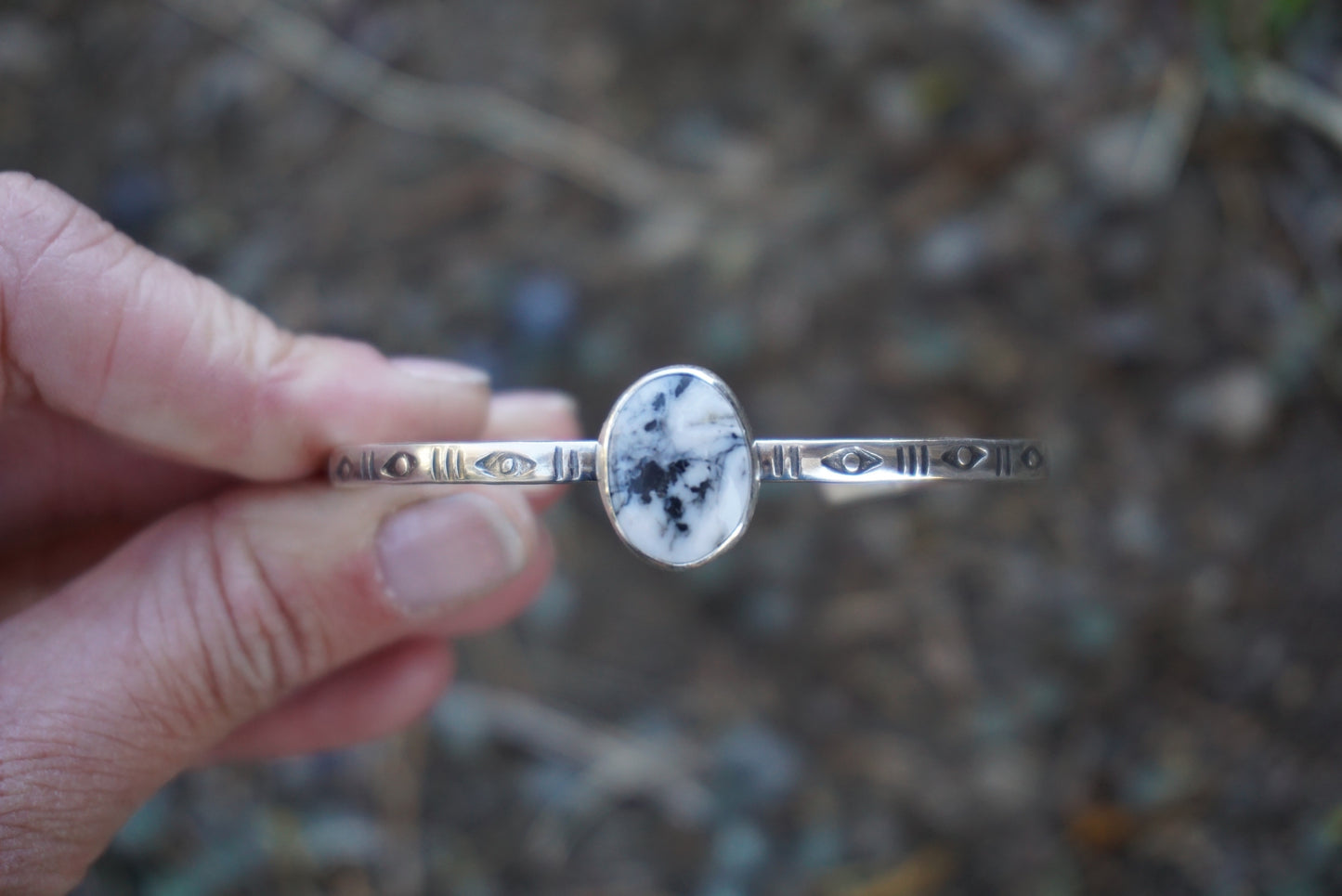 Stamped Cuff (White Buffalo)