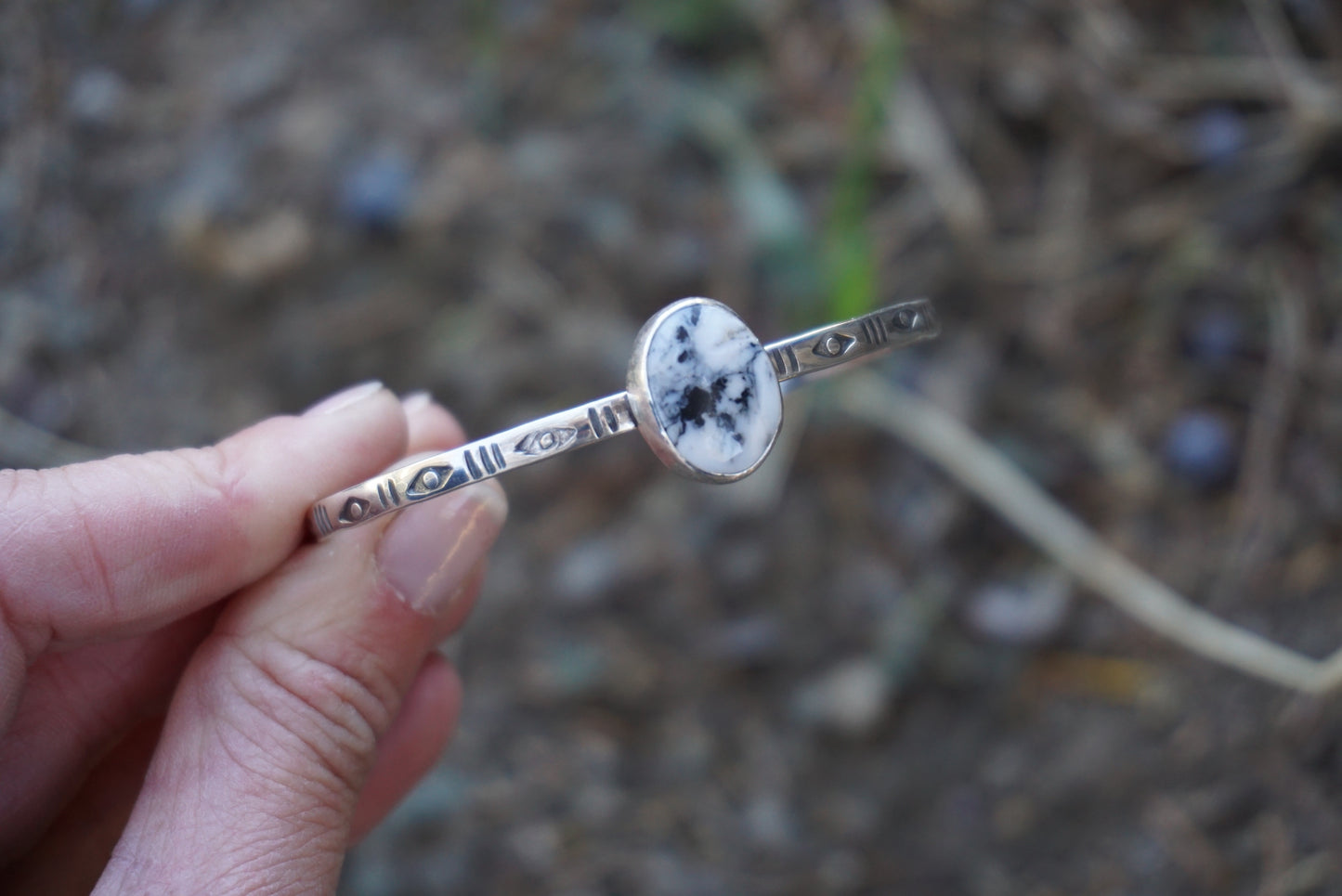 Stamped Cuff (White Buffalo)
