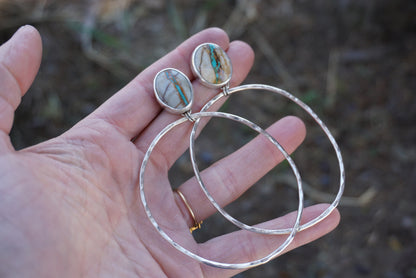 Hammered Organic Hoops (Royston Ribbon)