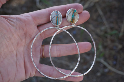 Hammered Organic Hoops (Royston Ribbon)