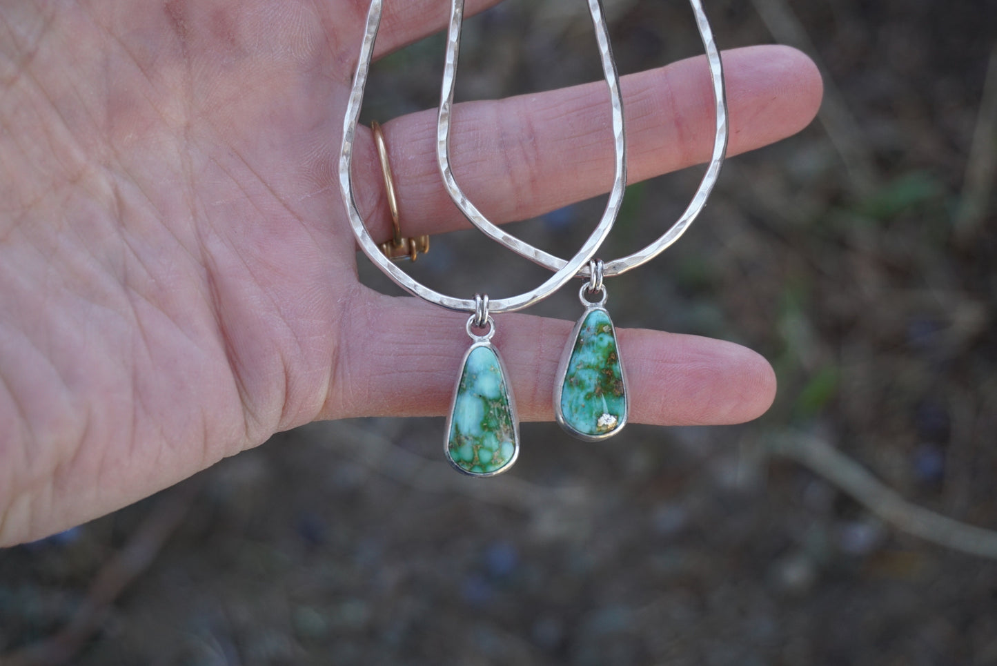 Hammered Organic Hoops (Sonoran Gold)