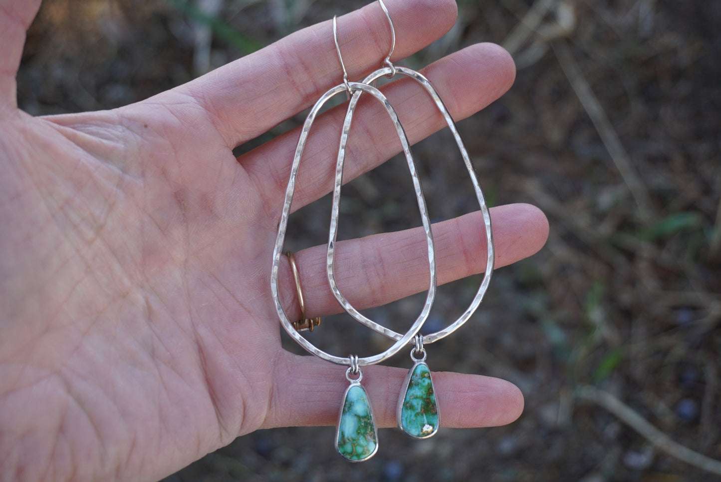 Hammered Organic Hoops (Sonoran Gold)