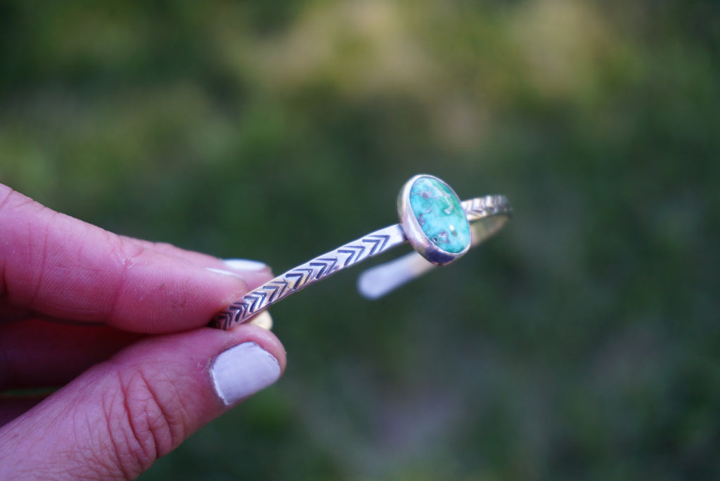 Stamped Cuff Bracelet (Emerald Valley)