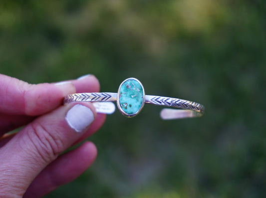 Stamped Cuff Bracelet (Emerald Valley)