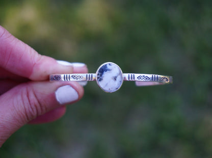 Stamped Cuff Bracelet (White Buffalo)