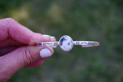 Stamped Cuff Bracelet (White Buffalo)
