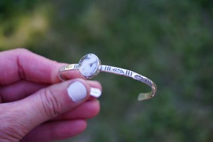 Stamped Cuff Bracelet (White Buffalo)