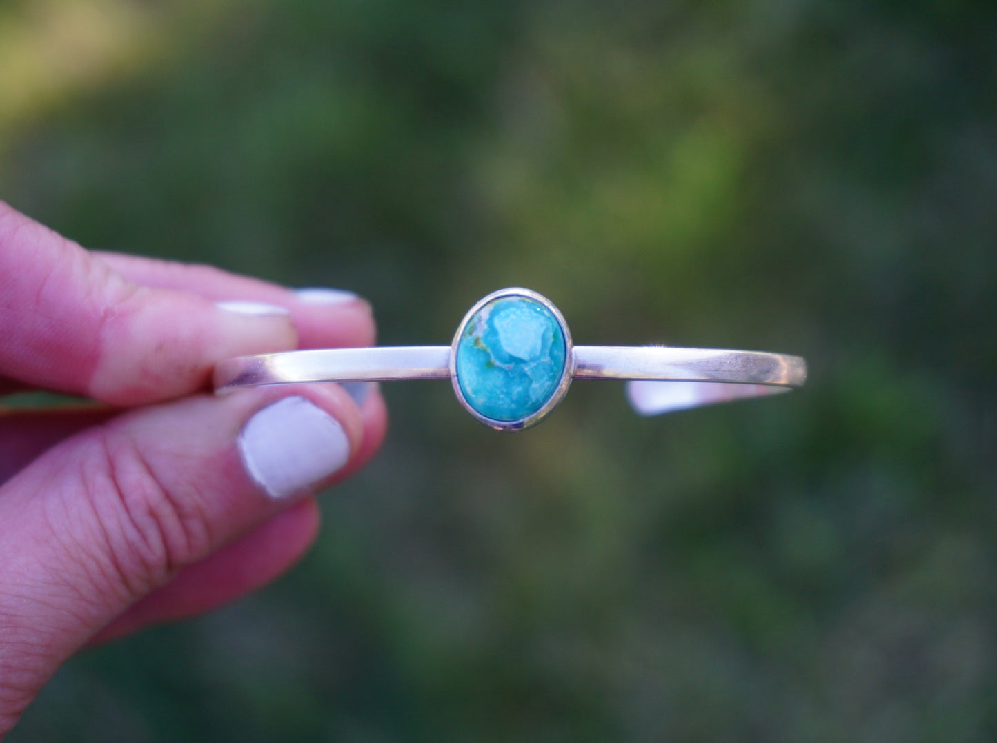 Stamped Cuff Bracelet (White Water)