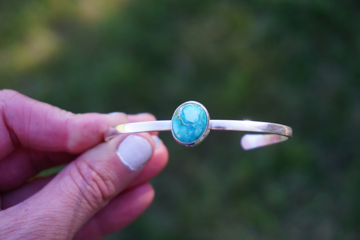 Stamped Cuff Bracelet (White Water)