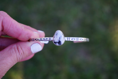 Stamped Cuff Bracelet (White Buffalo)