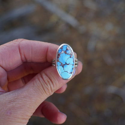 Sterling Silver & Golden Hill Turquoise Ring (Size 6.5)