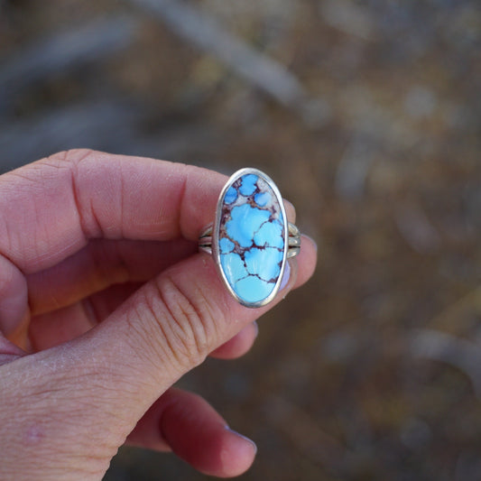 Sterling Silver & Golden Hill Turquoise Ring (Size 6.5)