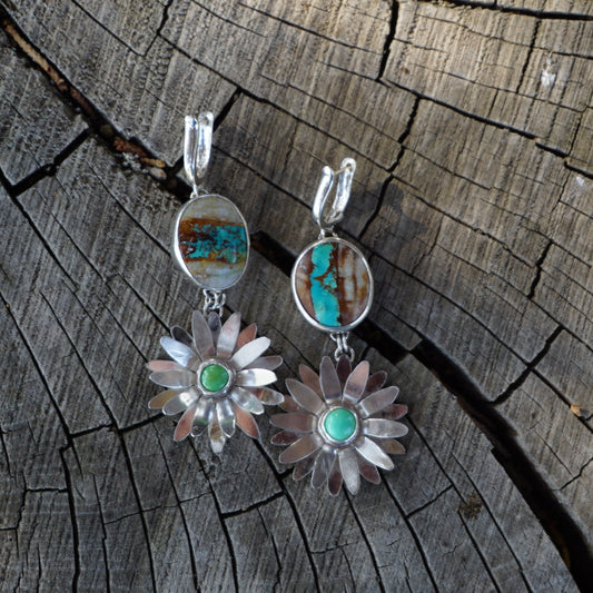 Daisy Lever-Back Earrings (Royston Ribbon)