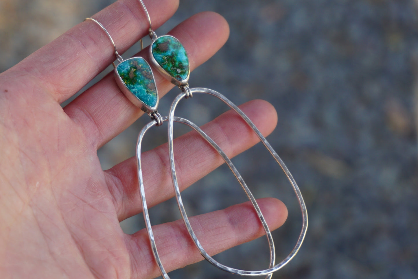 Hammered Organic Hoops (Sonoran Gold)