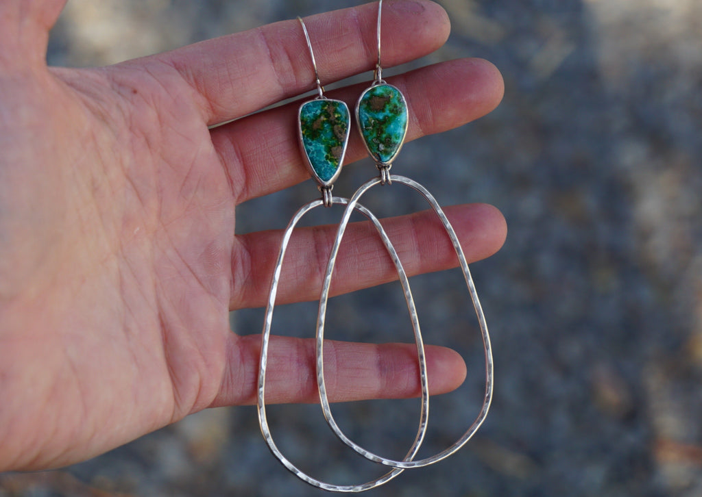 Hammered Organic Hoops (Sonoran Gold)