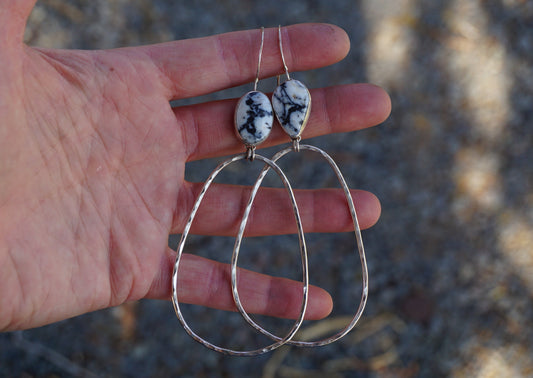 Hammered Organic Hoops (White Buffalo)