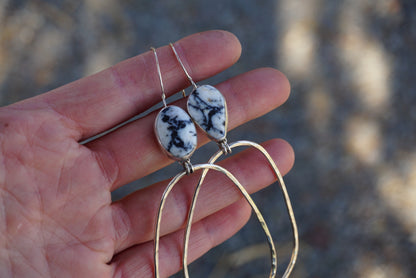 Hammered Organic Hoops (White Buffalo)