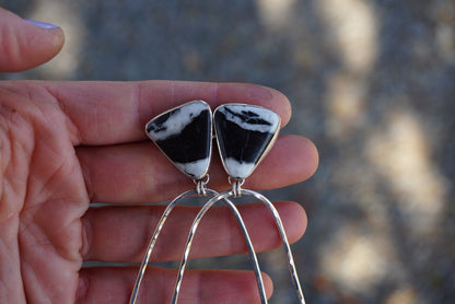 Hammered Organic Hoops (White Buffalo)