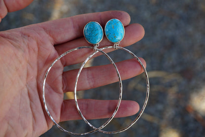 Hammered Organic Hoops (Kingman)