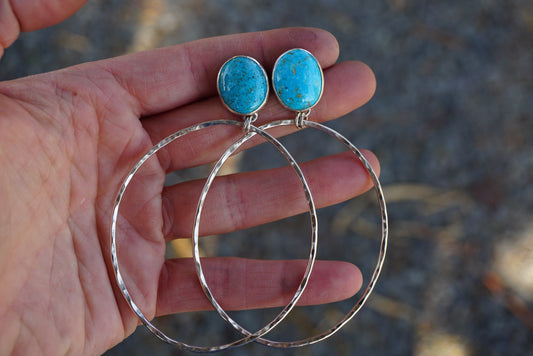 Hammered Organic Hoops (Kingman)
