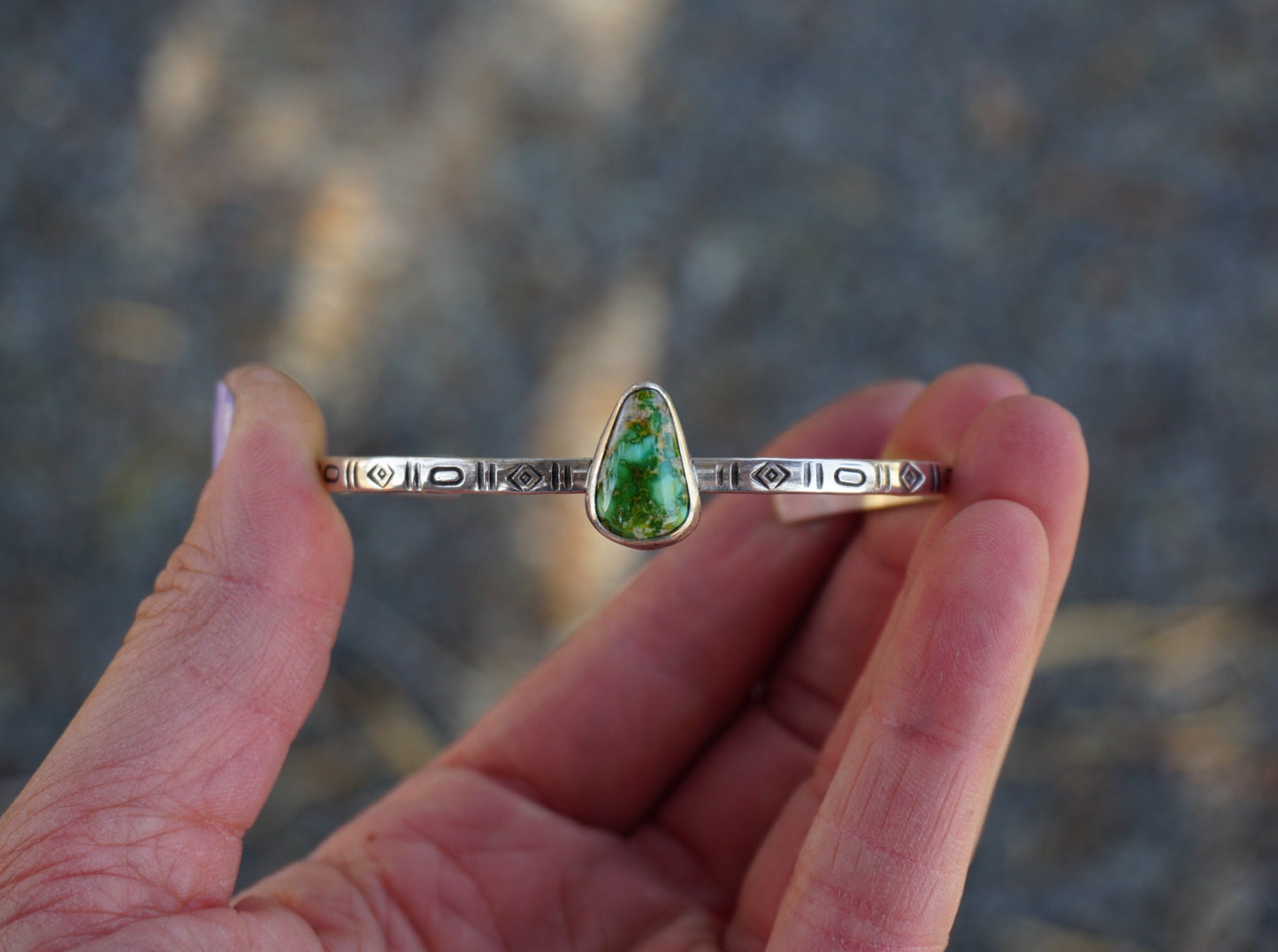 Stamped Cuff Bracelet (Sonoran Gold)