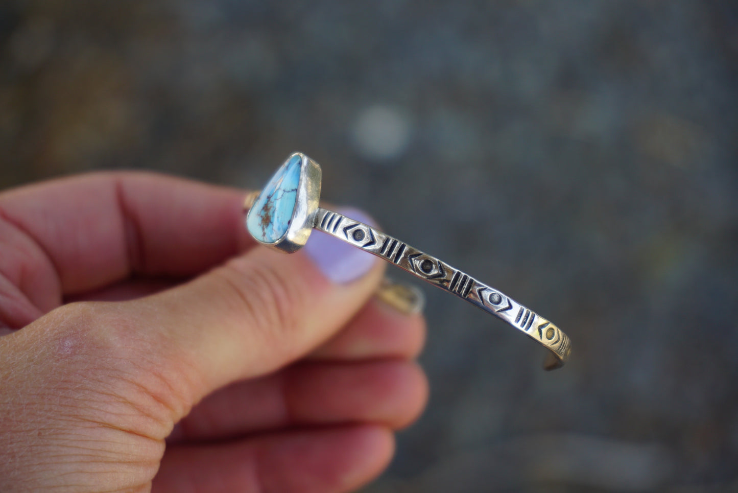 Stamped Cuff Bracelet (Golden Hill)