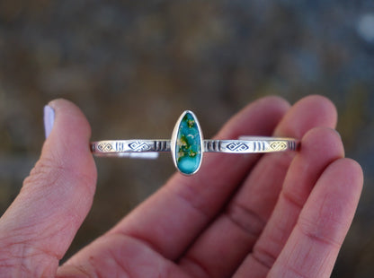 Stamped Cuff Bracelet (White Water)