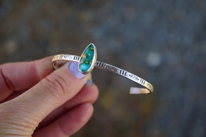Stamped Cuff Bracelet (White Water)