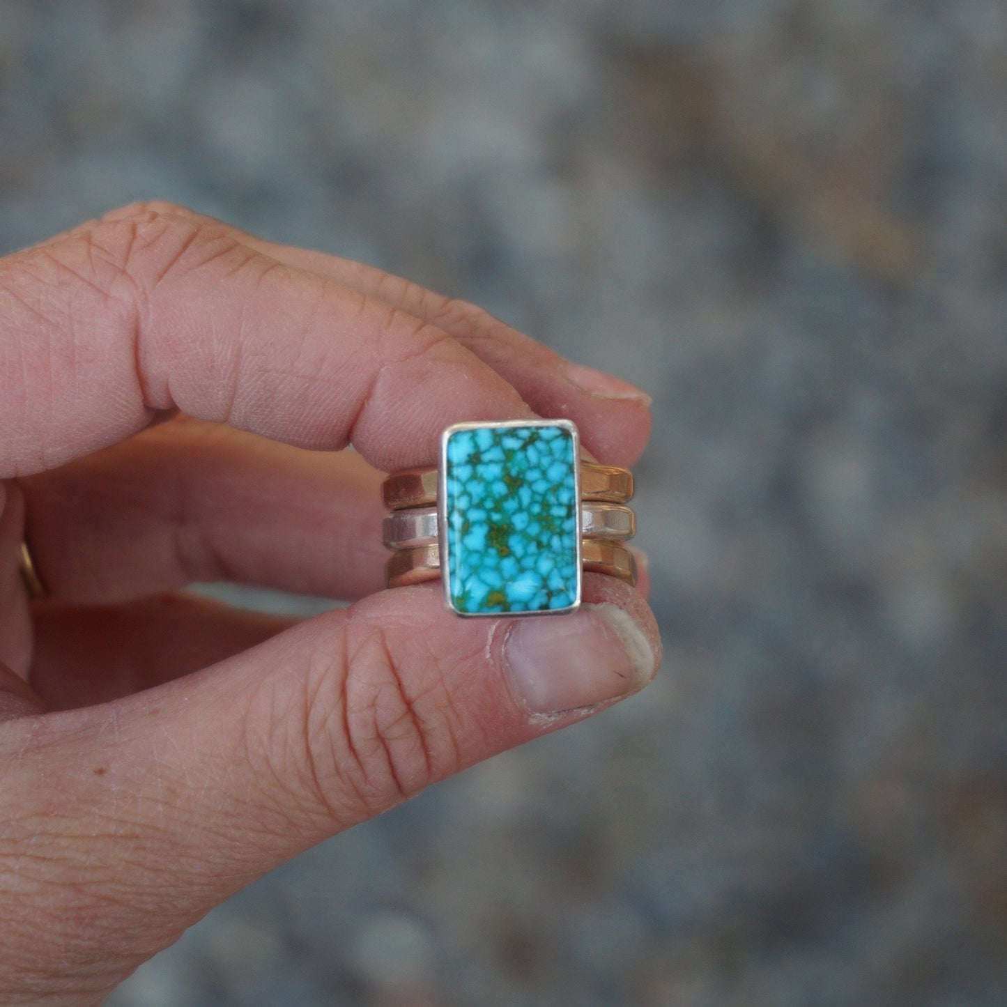 Gold & Silver Stacker Ring (Size 7)