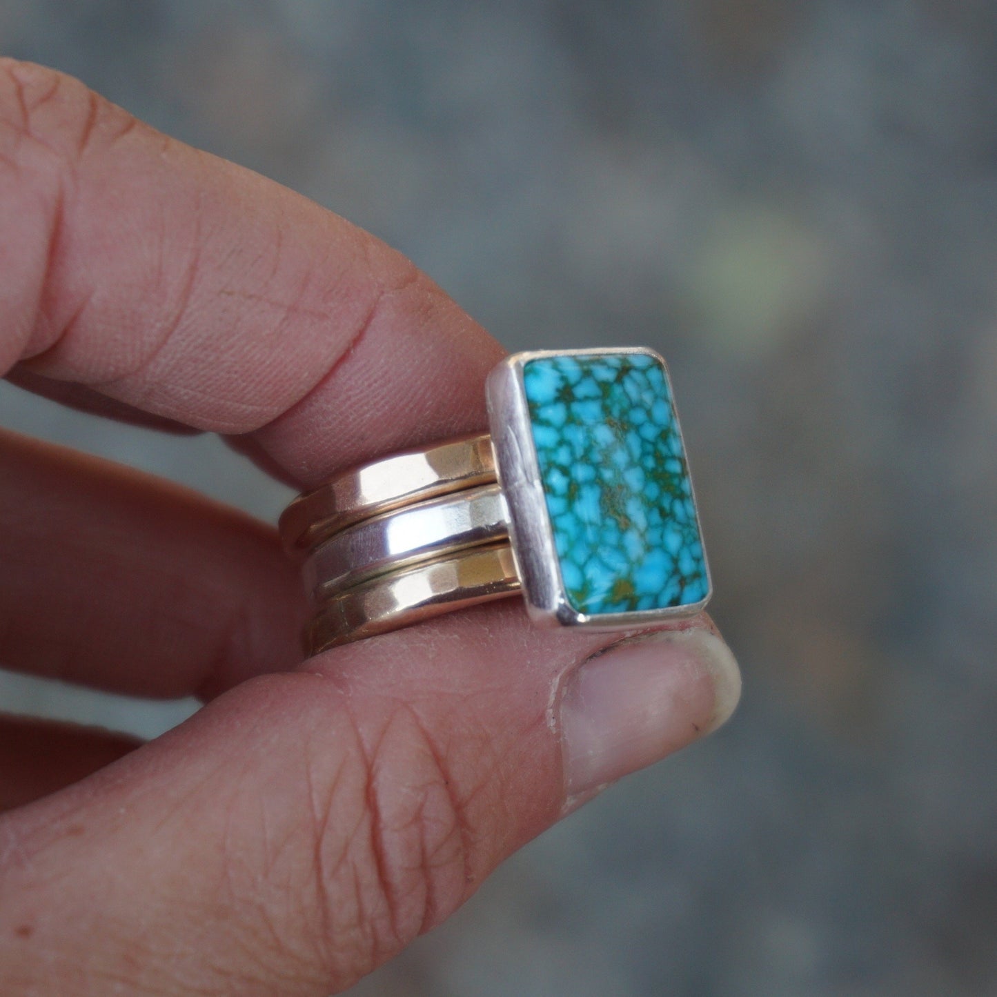 Gold & Silver Stacker Ring (Size 7)