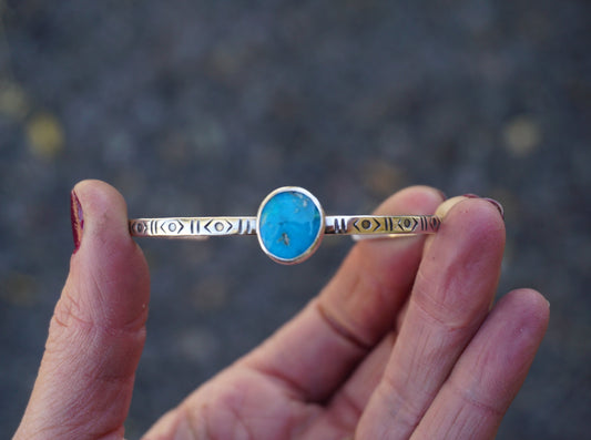 Stamped Cuff Bracelet (Sleeping Beauty)