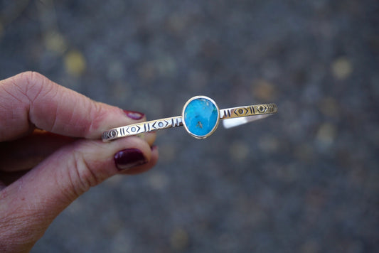 Stamped Cuff Bracelet (Sleeping Beauty)