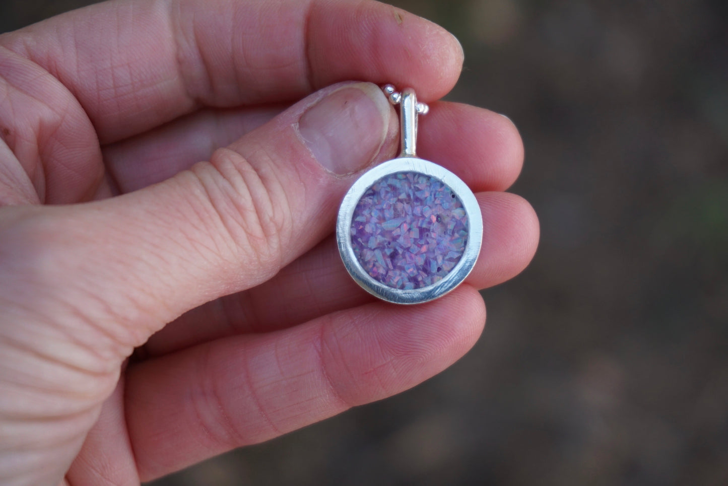 Inlay Pendant (Lavender Opal)