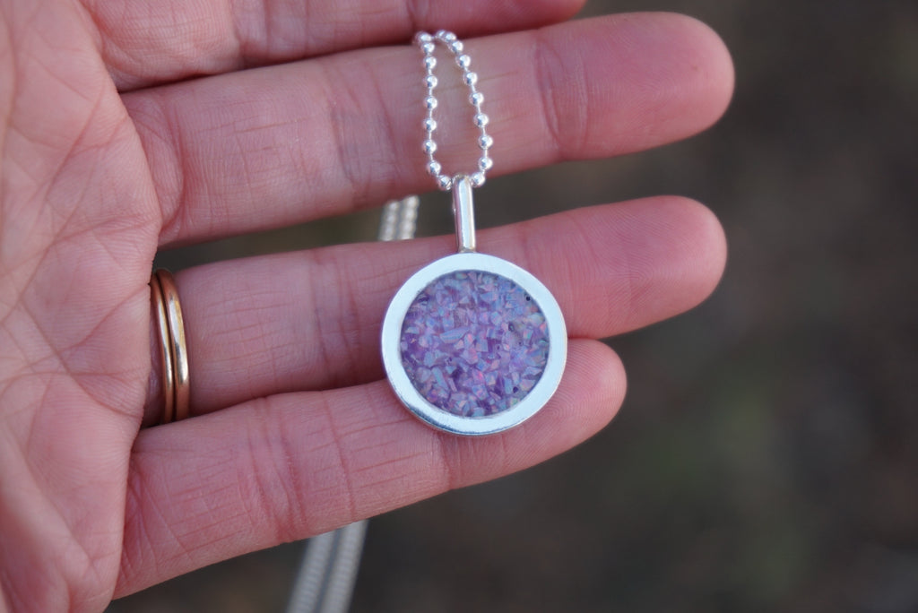 Inlay Pendant (Lavender Opal)