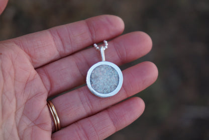 Inlay Pendant (Fire & Snow Opal)