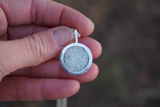 Inlay Pendant (Fire & Snow Opal)