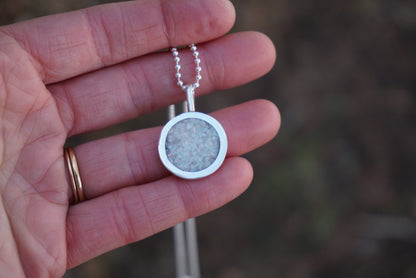 Inlay Pendant (Fire & Snow Opal)