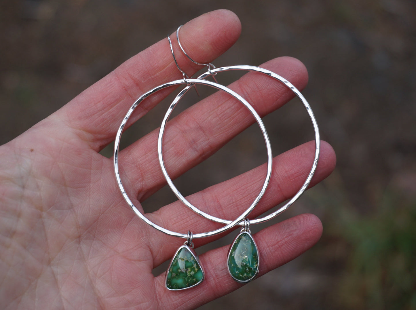 Hammered Organic Hoops (Sonoran Gold)