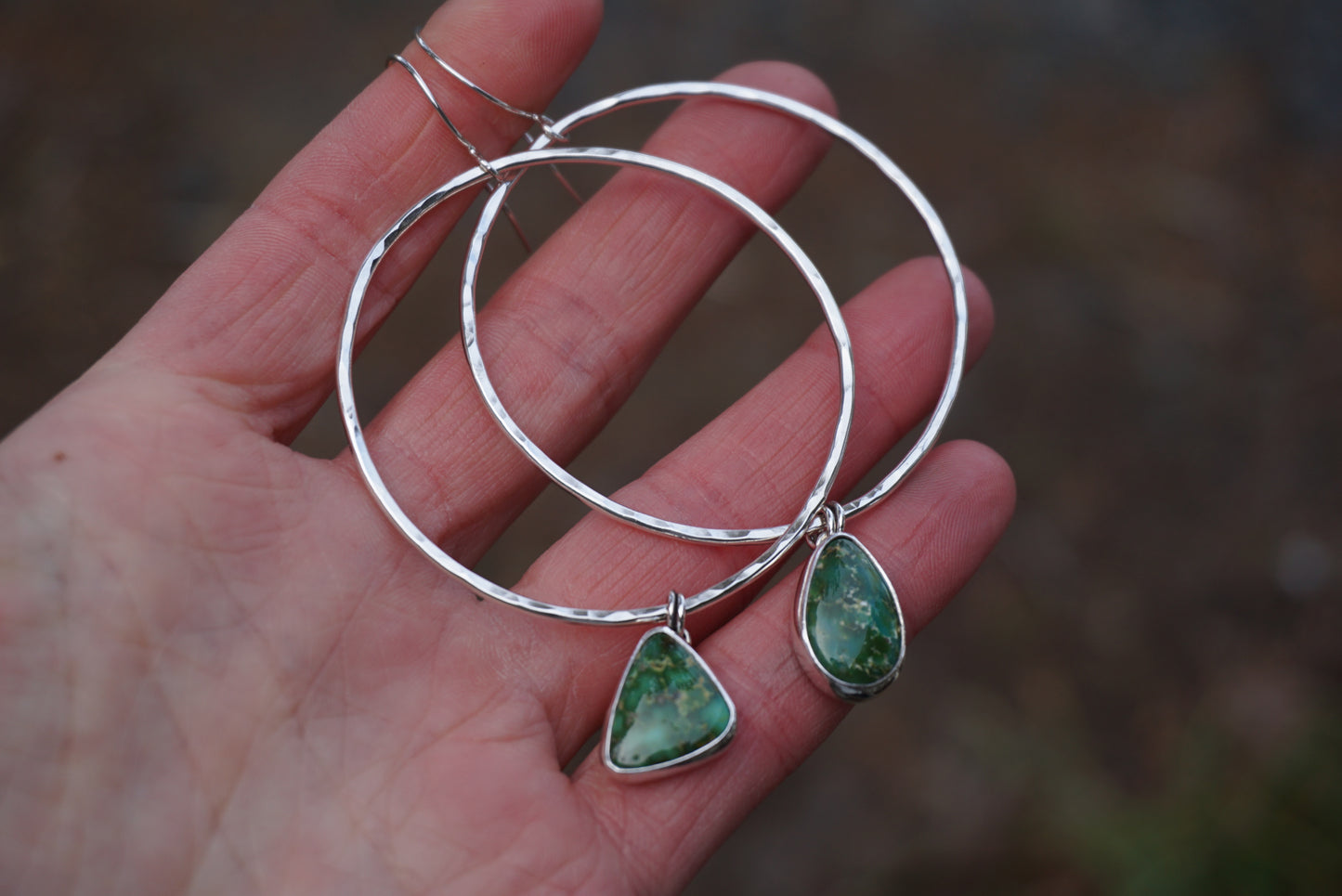 Hammered Organic Hoops (Sonoran Gold)
