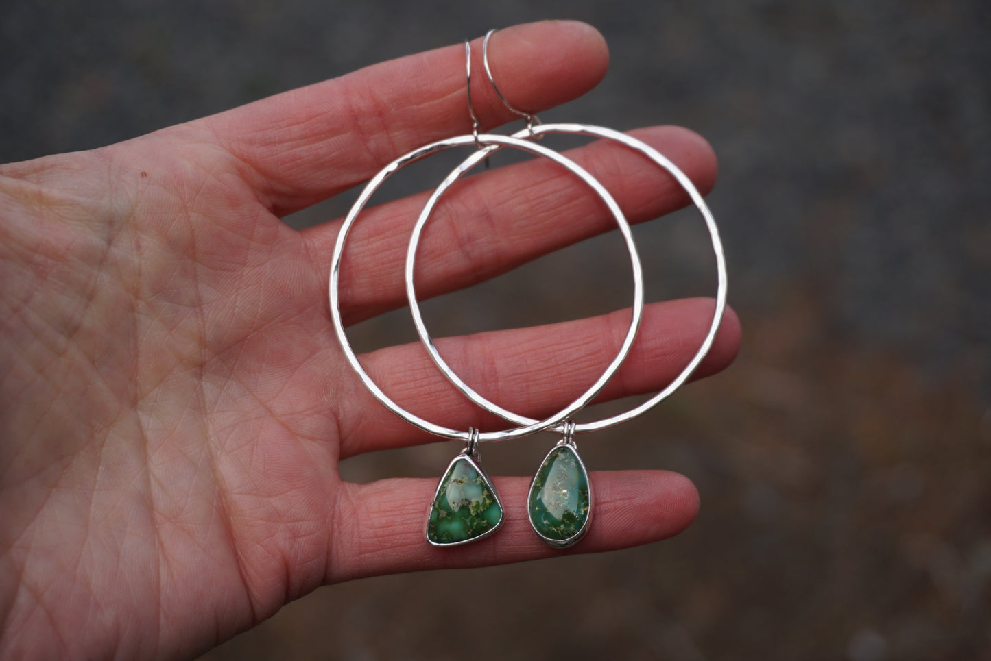 Hammered Organic Hoops (Sonoran Gold)