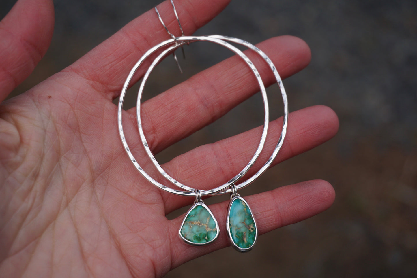 Hammered Organic Hoops (Sonoran Gold)
