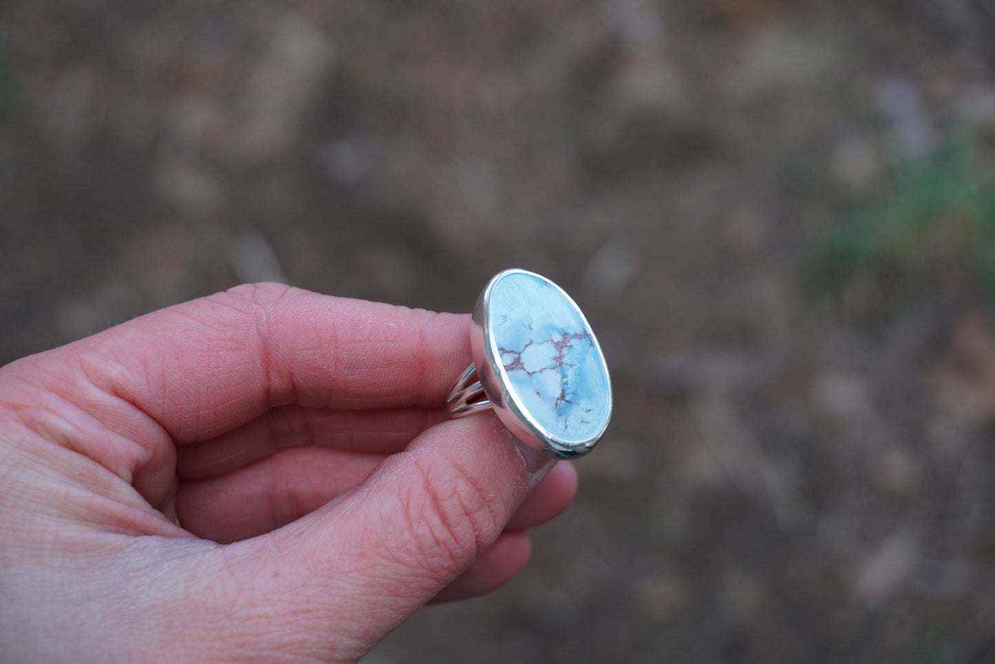 Sterling Silver & Golden Hill Turquoise Ring (Size 5.75)