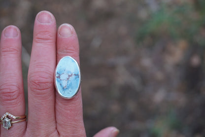 Sterling Silver & Golden Hill Turquoise Ring (Size 5.75)