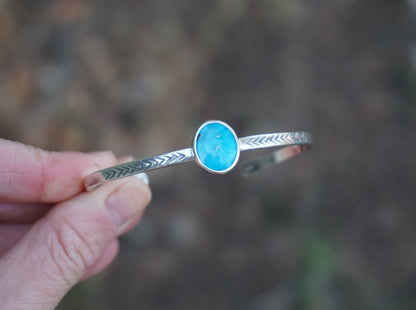 Stamped Cuff Bracelet (Sleeping Beauty)
