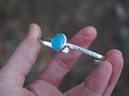 Stamped Cuff Bracelet (Sleeping Beauty)